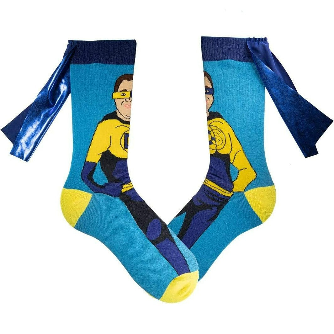 Down Syndrome Caped Superhero Boy Crew Sock