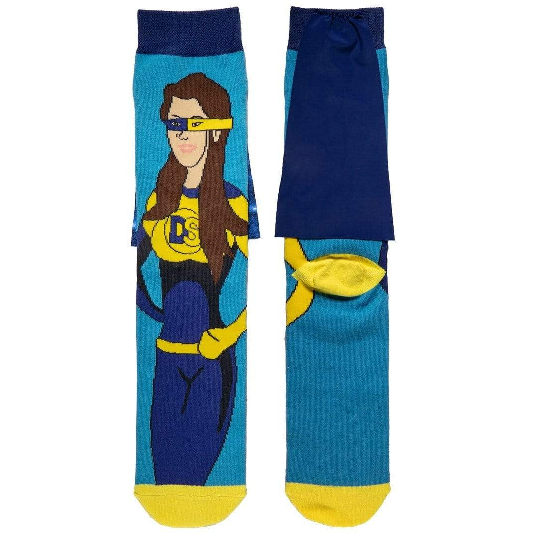 Down Syndrome Caped Superhero Girl Crew Sock