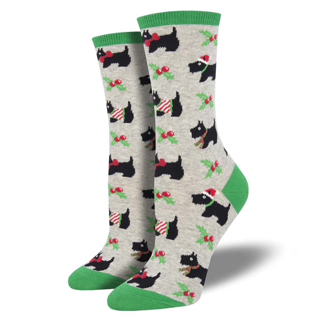 Festive Scotties Women’s Crew Socks