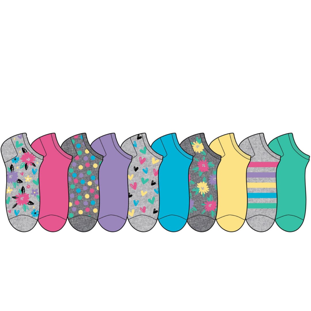 Floral 10 Pack Women’s Low Cut Socks