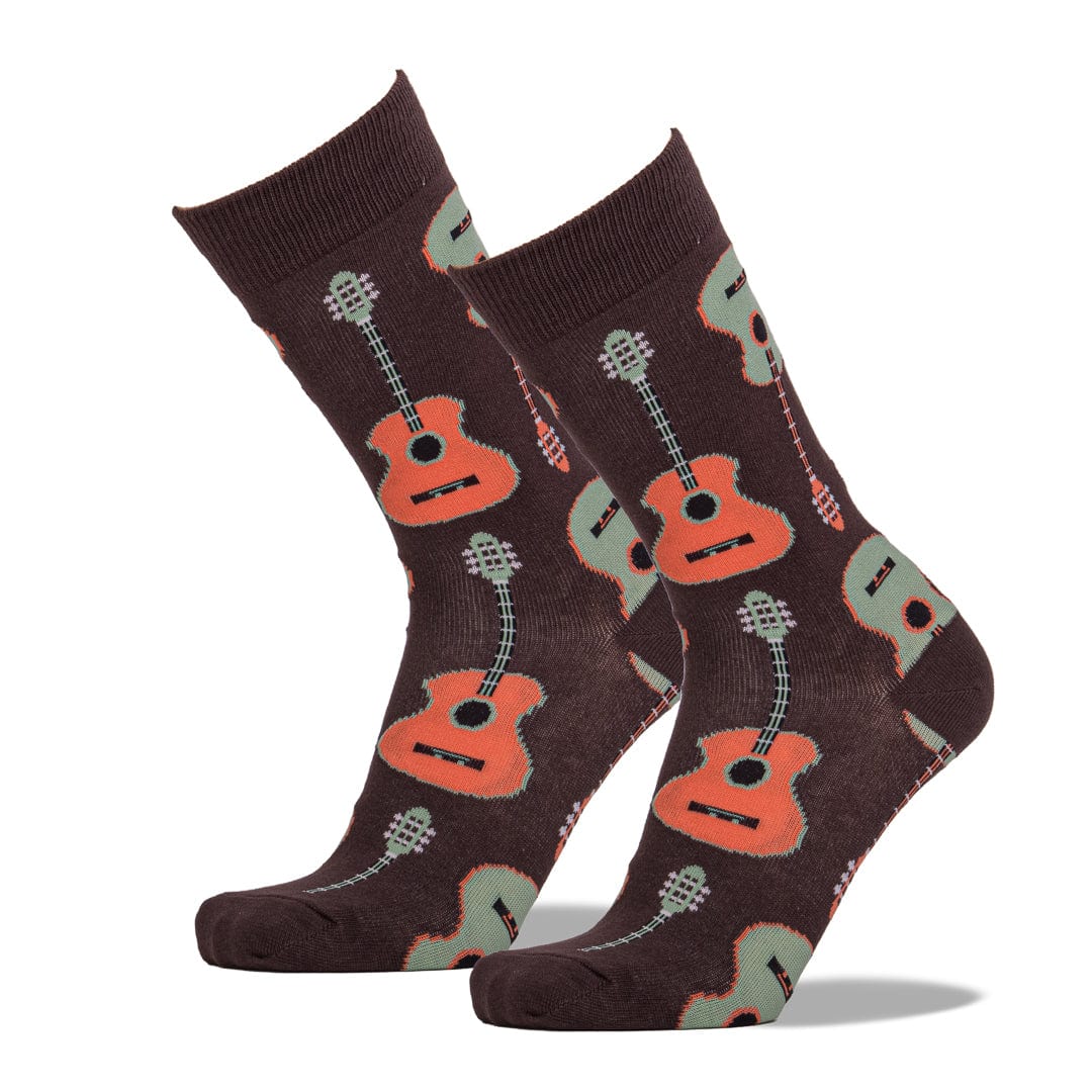 Brown Guitar Socks Men’s Crew Sock