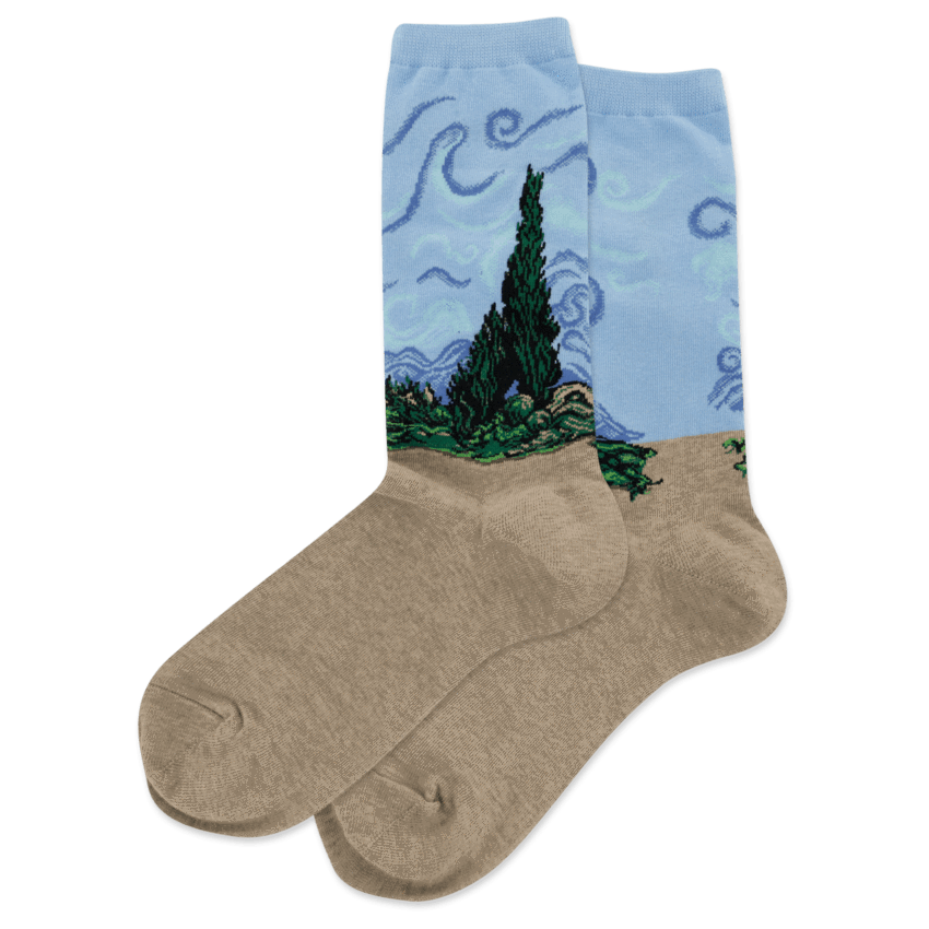 Wheat Field with Cypresses Socks Women’s Crew Sock