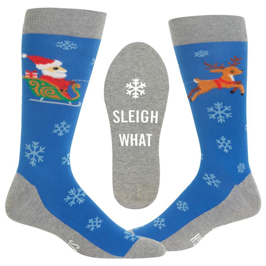 Sleigh What Non Skid Men’s Crew Socks