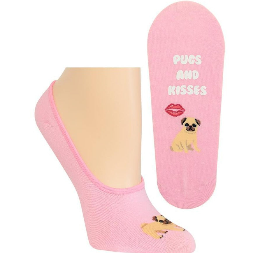 Pugs and Kisses Women’s No Show Sock