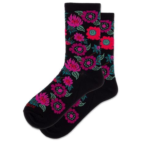 Fuzzy Flowers Women’s Crew Socks