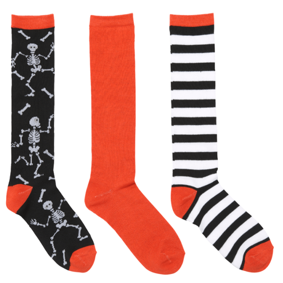 Halloween Skeletons Knee High Socks 3 Pack