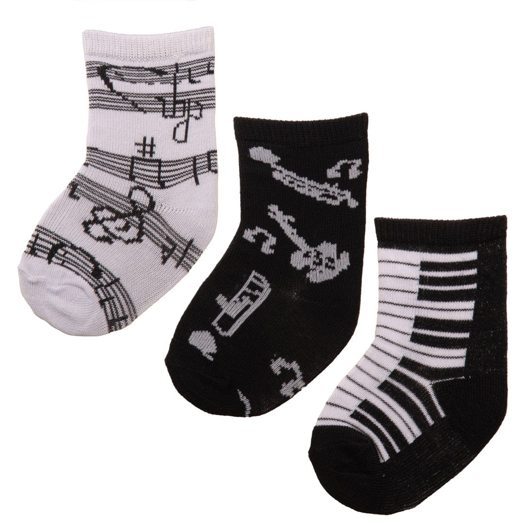 Musical Themed Crew Socks for Toddlers 3-Pack