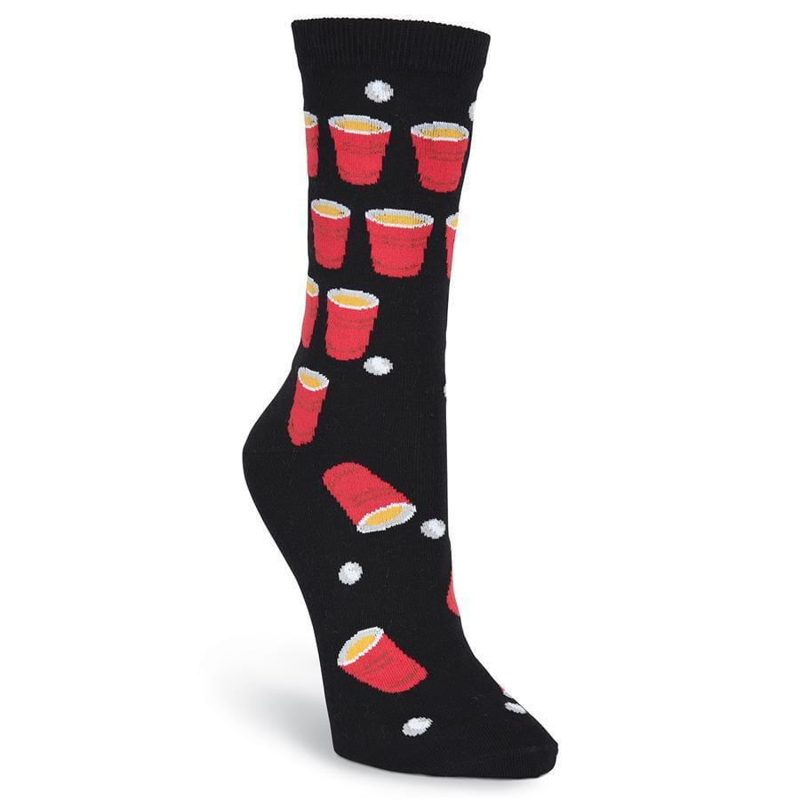 Beer Pong Socks Women’s Crew Sock