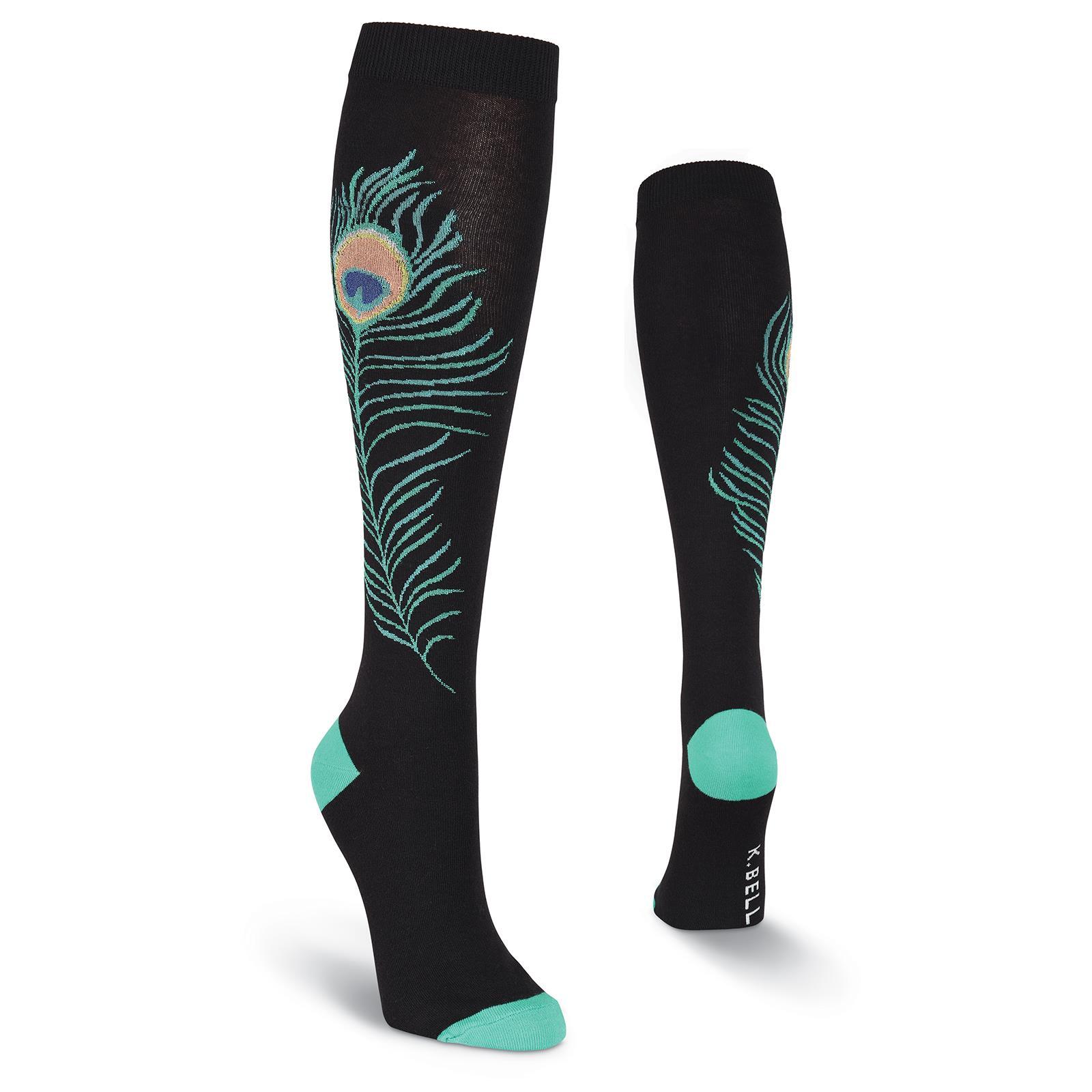 Peacock Feather Socks Women’s Knee High Sock