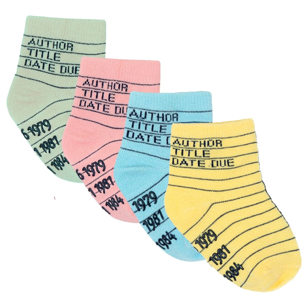 Library Card Pack of 4 Crew Socks