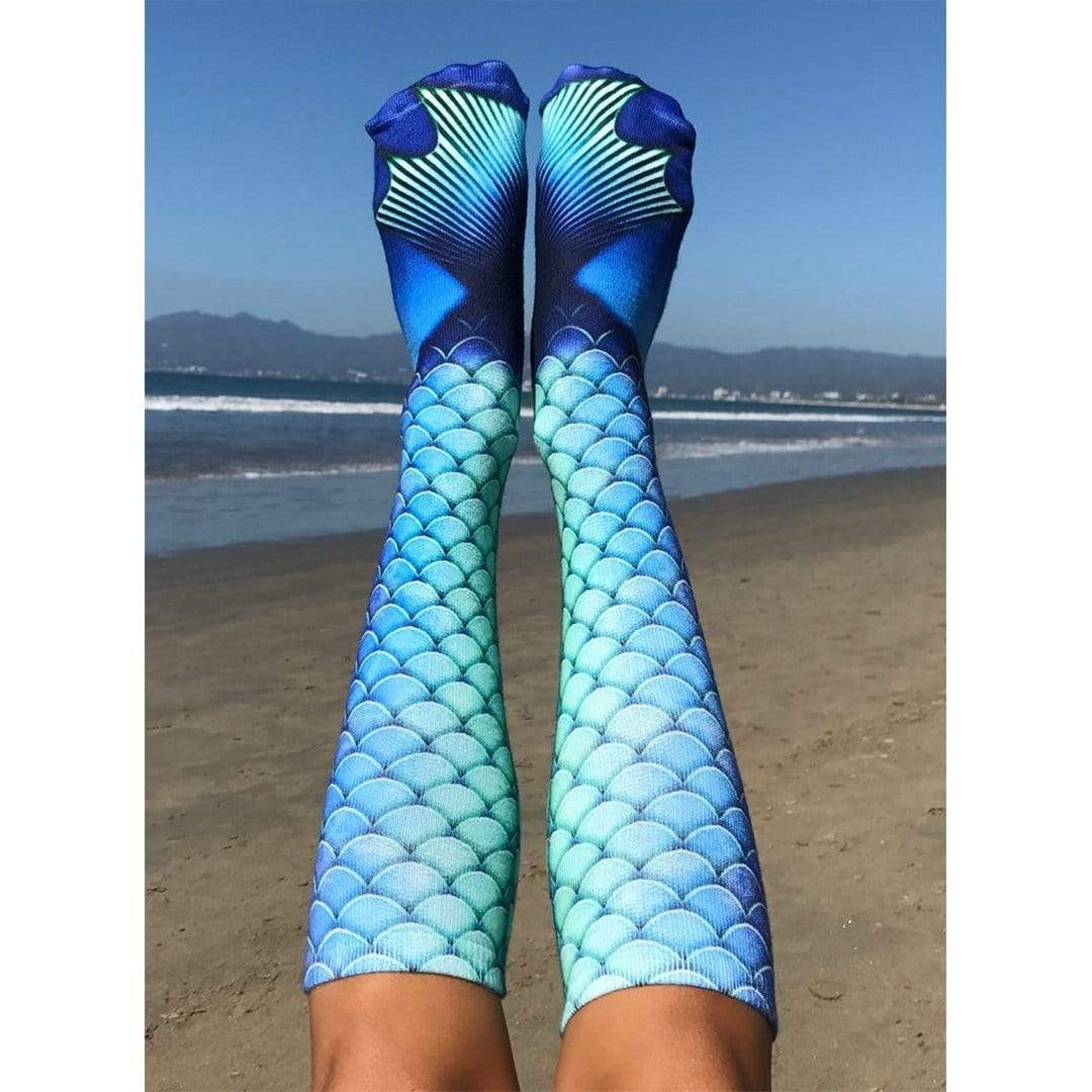 Mermaid Blue Sock Knee High Sock