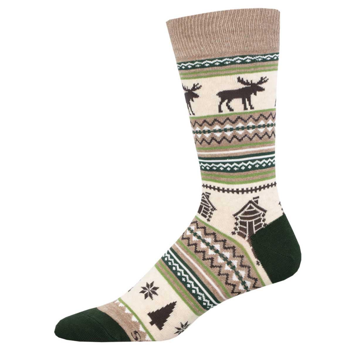 Moose Fair Isle Men’s Crew Socks