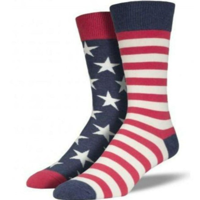 USA Mismatched Flag Socks Men’s Crew Sock
