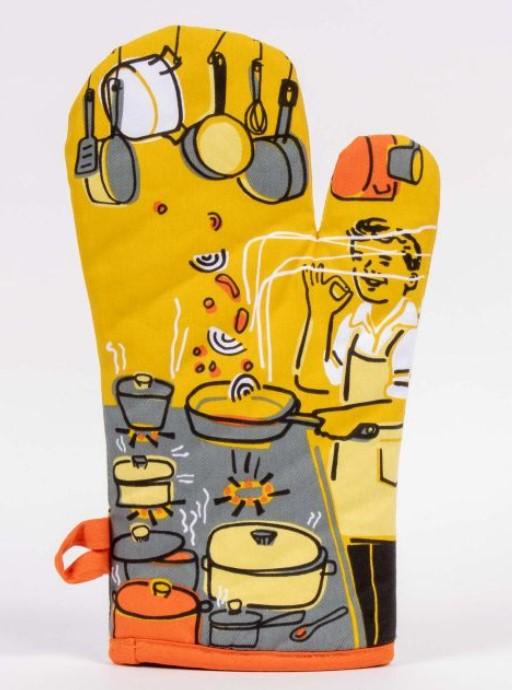 Man With a Pan Oven Mitt