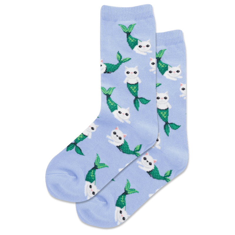 Mermaid Cat Kids Crew Sock