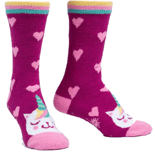 Mewnicorn Women’s Fuzzy Crew Slipper Socks