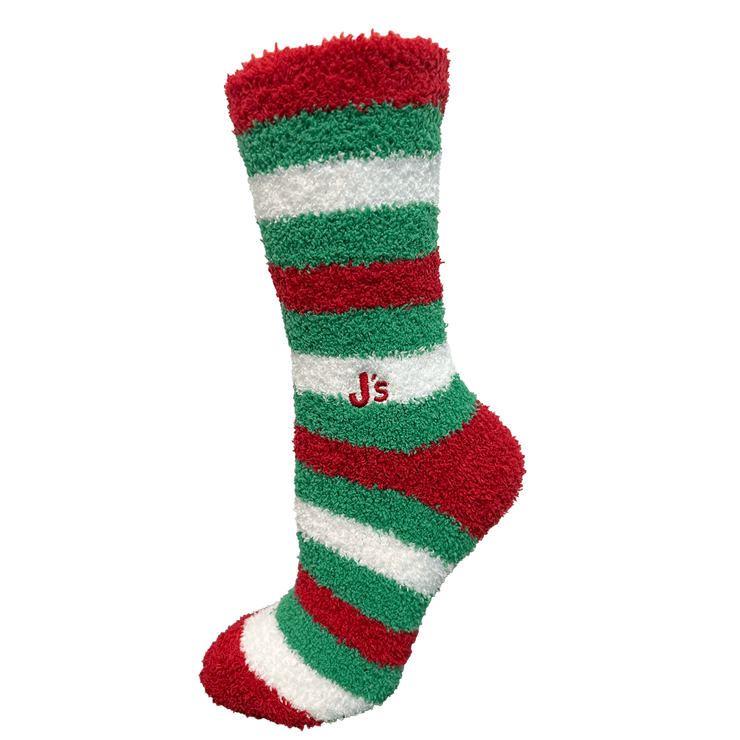 Stripe Fuzzy Crew Socks