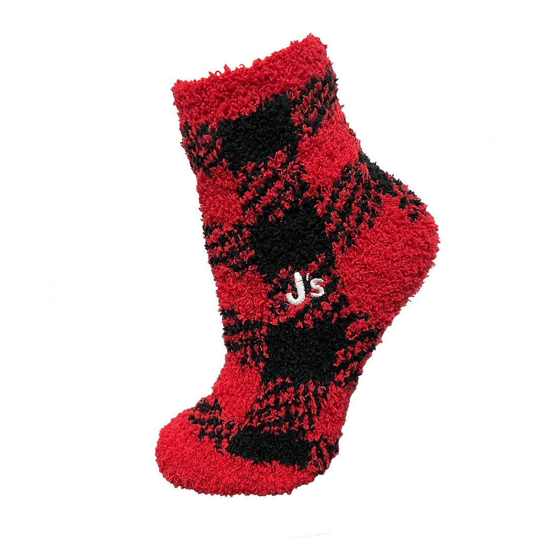 Buffalo Check Fuzzy Kid’s Crew Socks