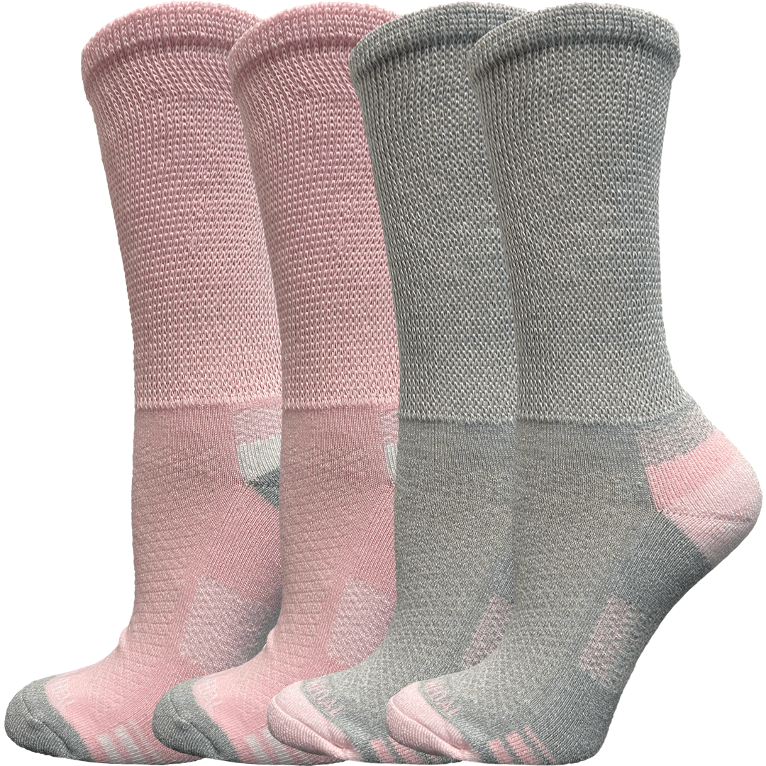 Diabetic Women’s Athletic Cushion Crew Sock 2pk