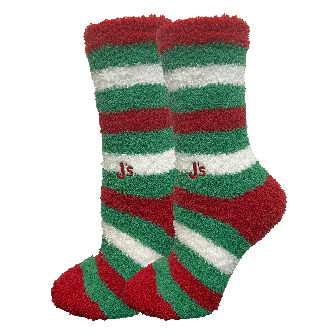 Stripe Fuzzy Crew Socks