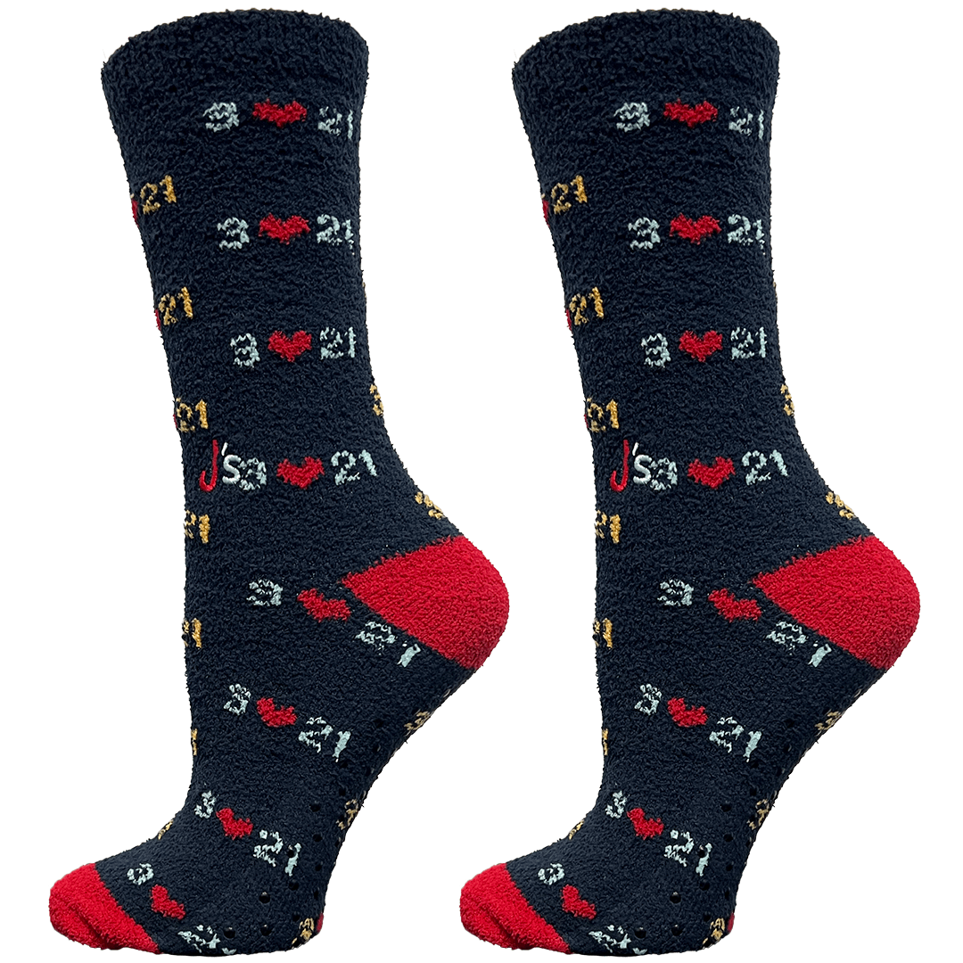 Down Syndrome Awareness Navy Blue Fuzzy Kid’s Crew Socks