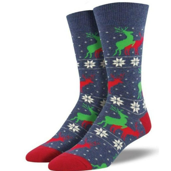 Naughty Reindeer Game Men’s Crew Socks