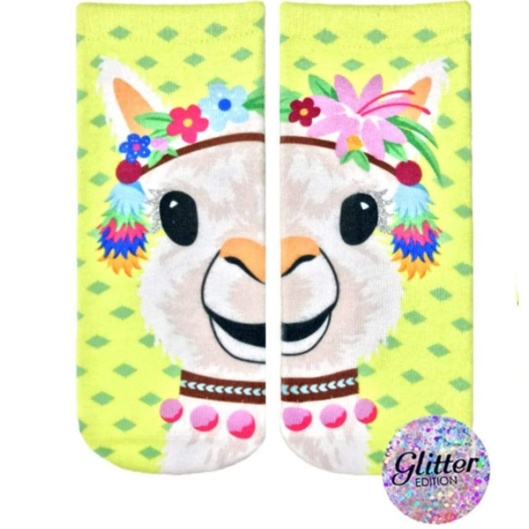 Party Llama Glitter Ankle Sock