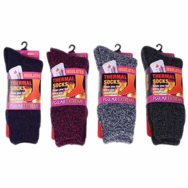 Dark Pink Heat Women’s Marled Brushed Socks