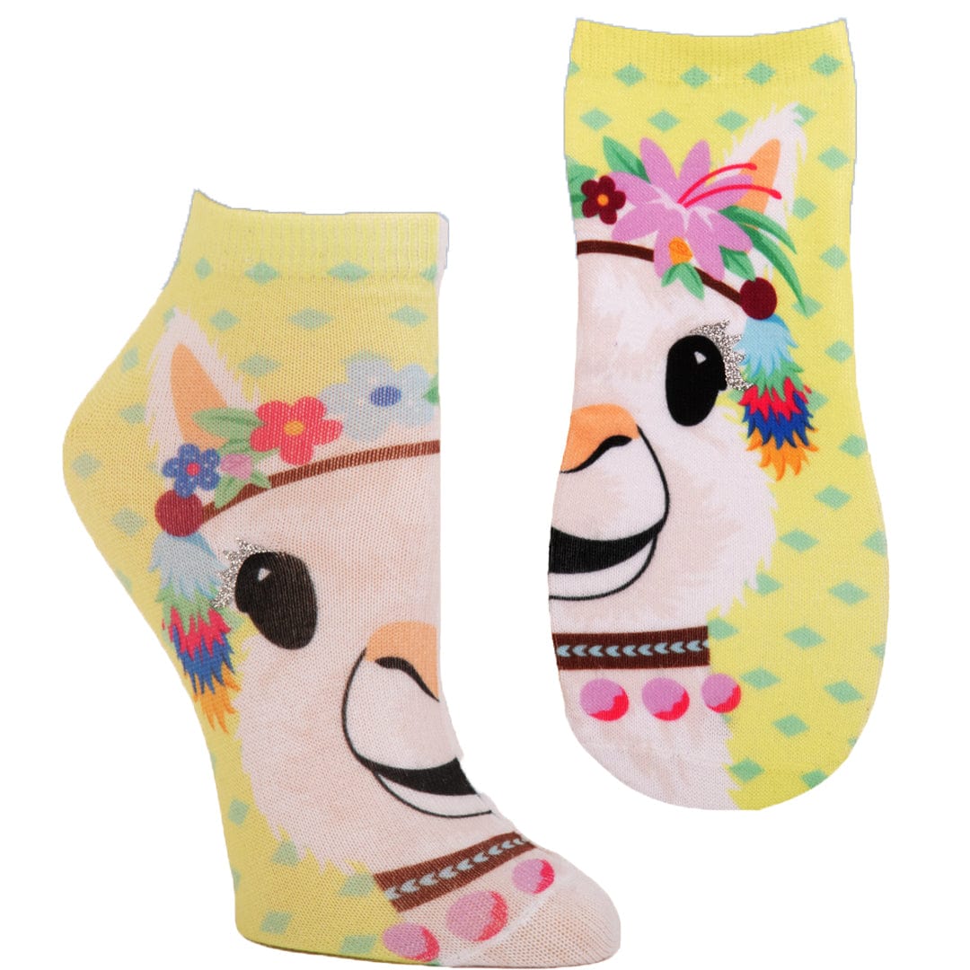 Party Llama Glitter Ankle Sock