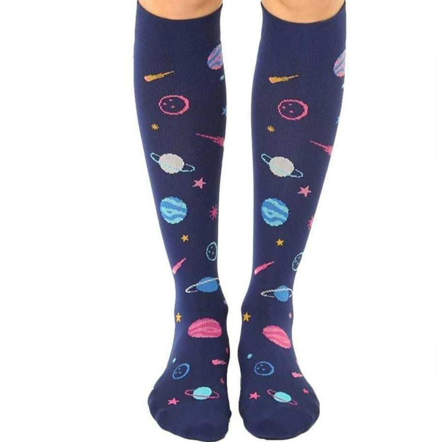 Planets Compression Knee High Socks