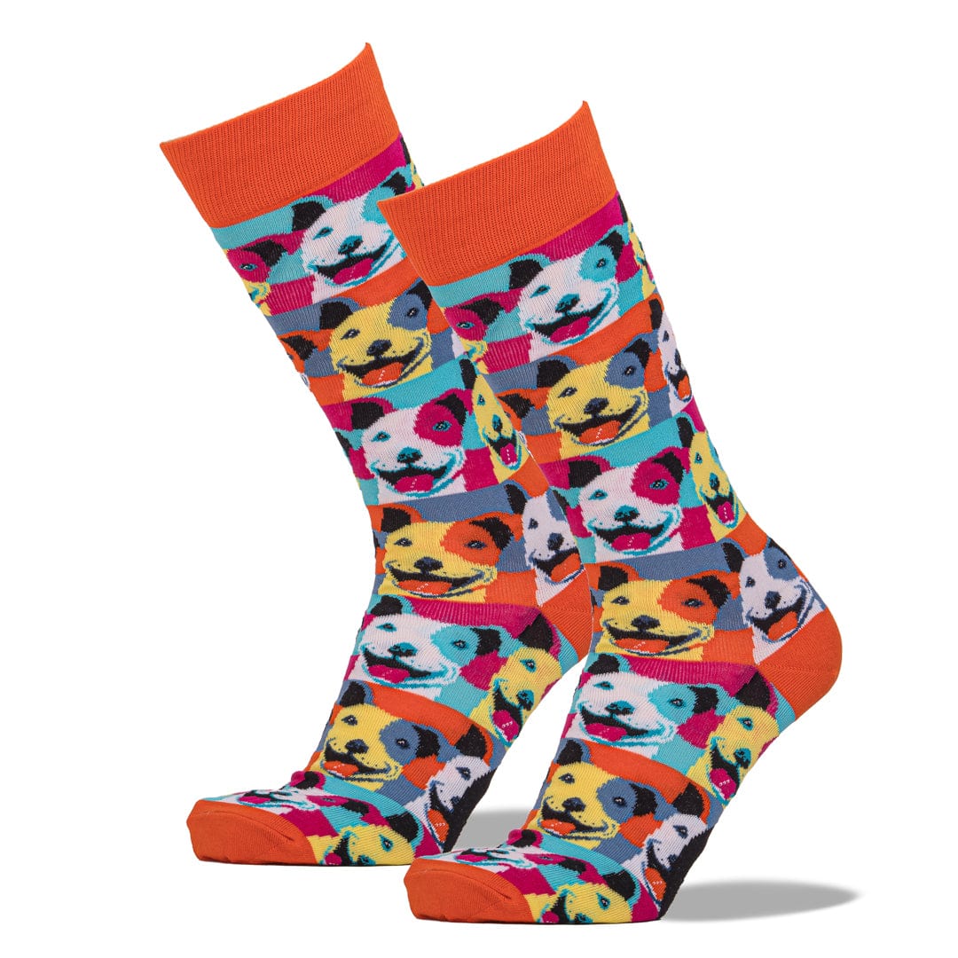 Pop Art Pit Bull Socks Men’s Crew Sock