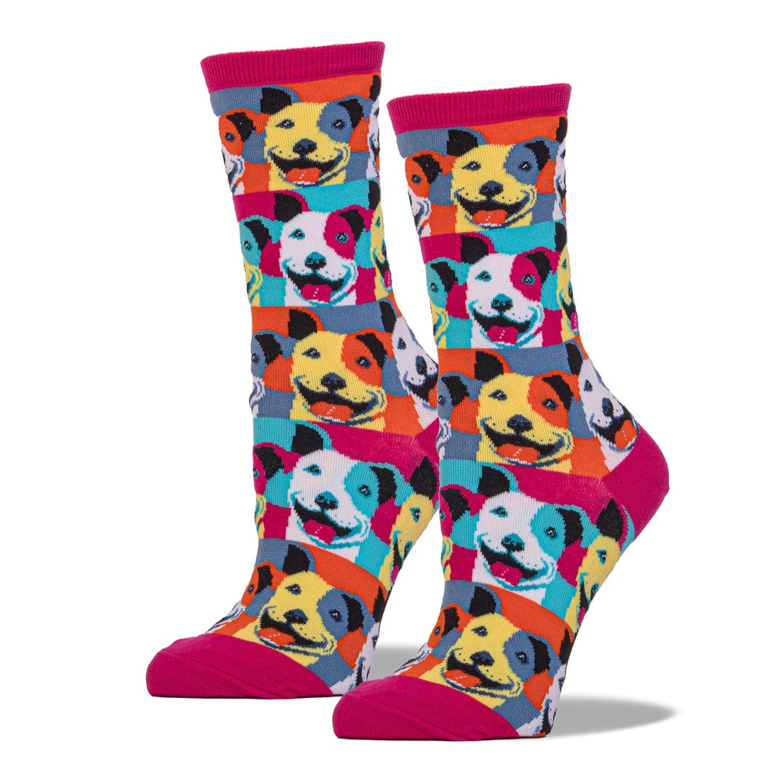 Pop Art Pit Bull Socks Women’s Crew Sock