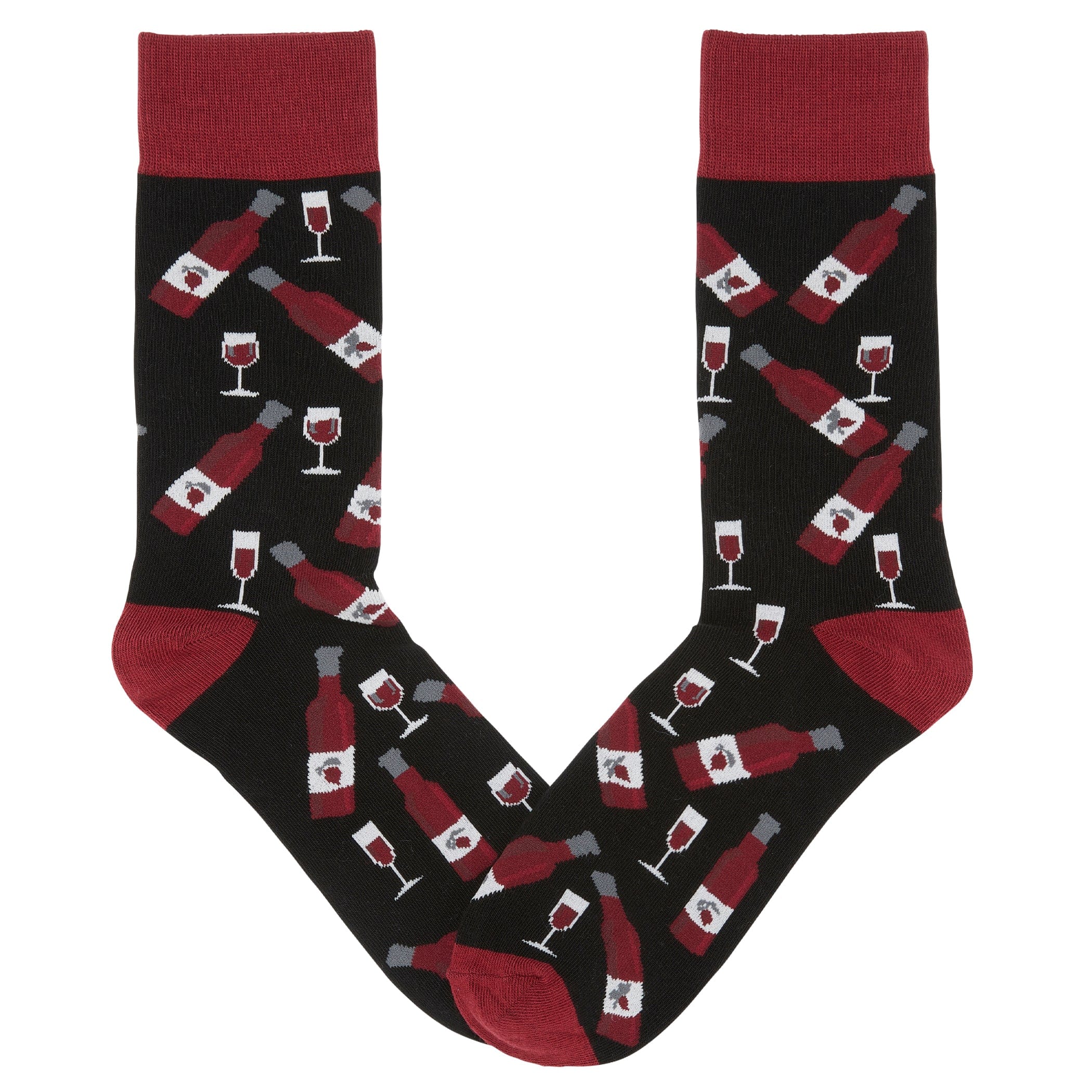 Red Wine Crew Socks