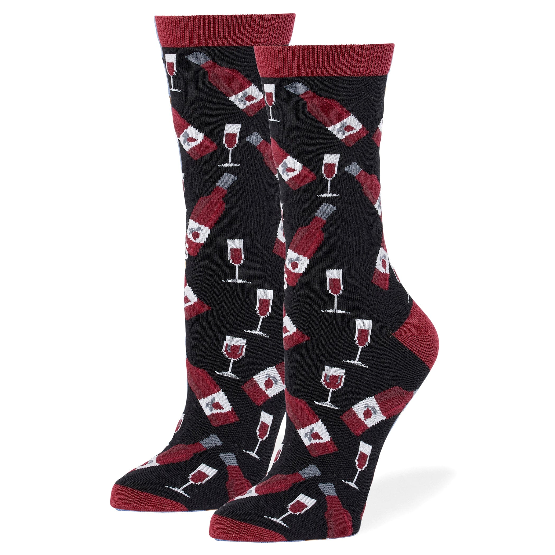 Red Wine Crew Socks