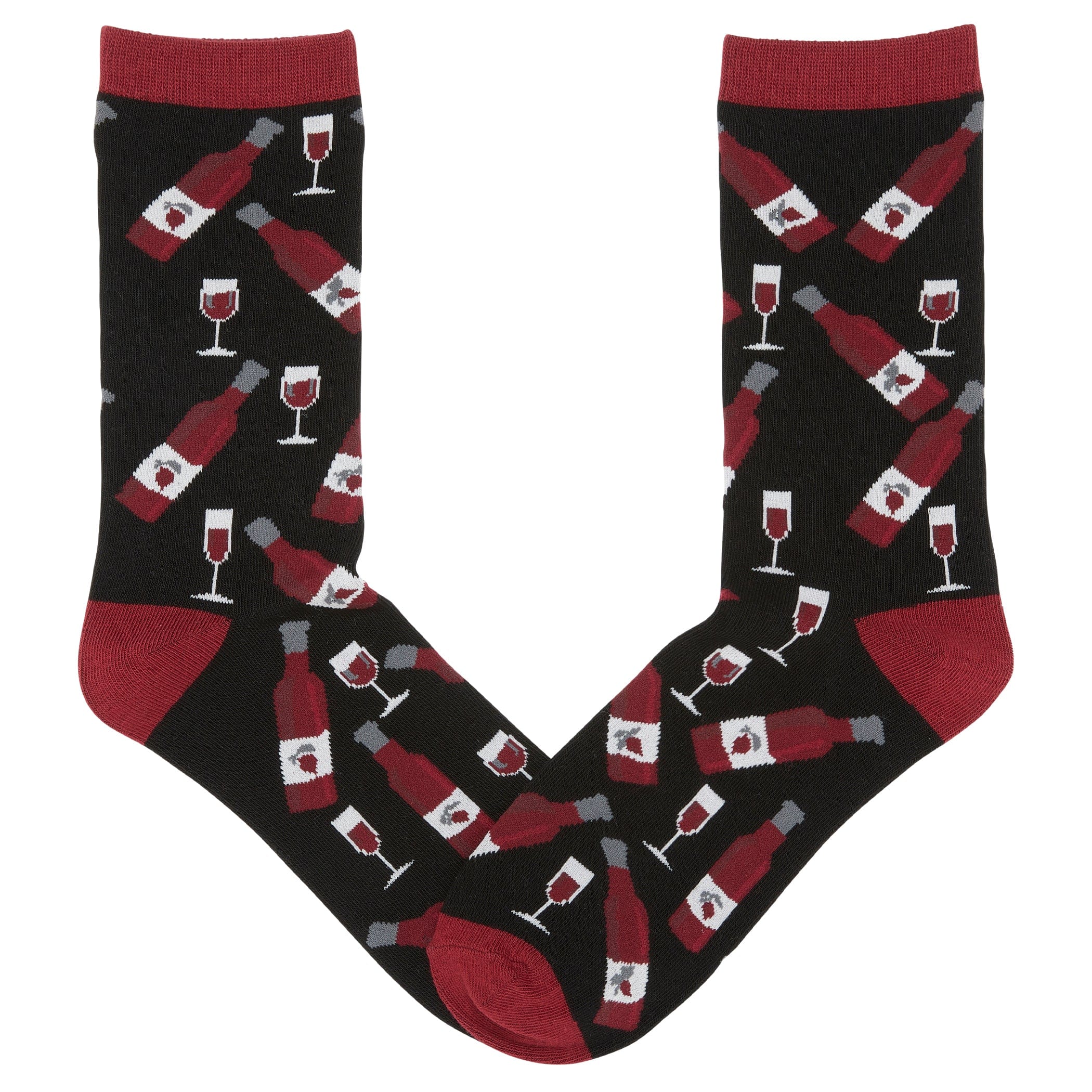 Red Wine Crew Socks