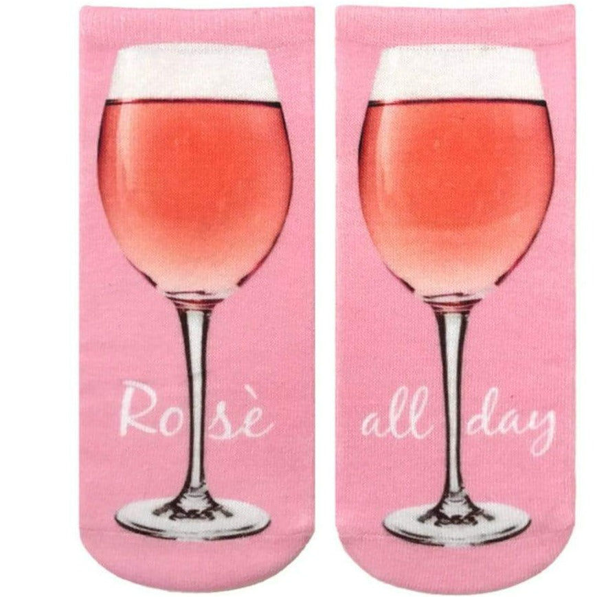 Rose All Day Wine Socks Ankle Sock