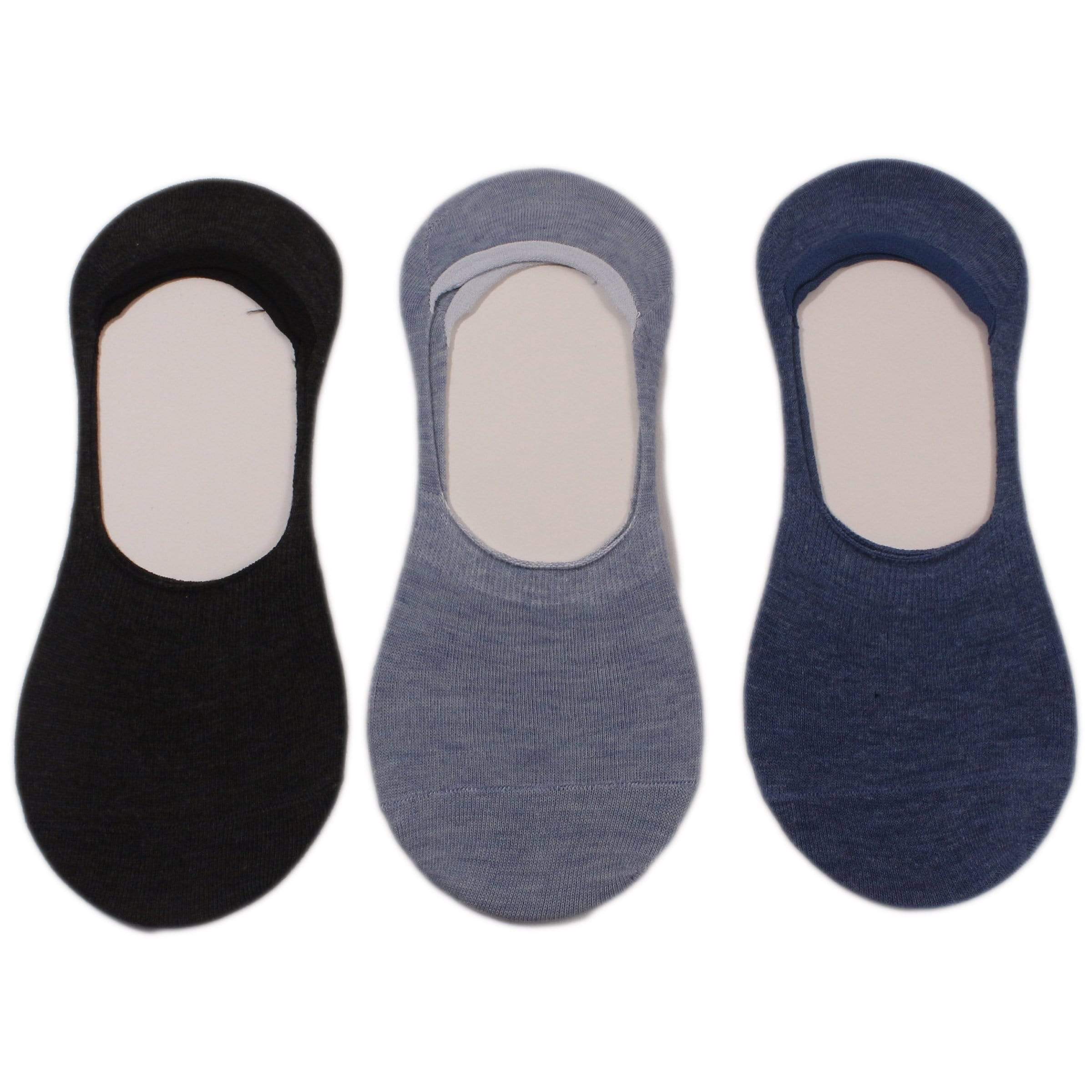 Blue Solids 3 Pack Liner Socks