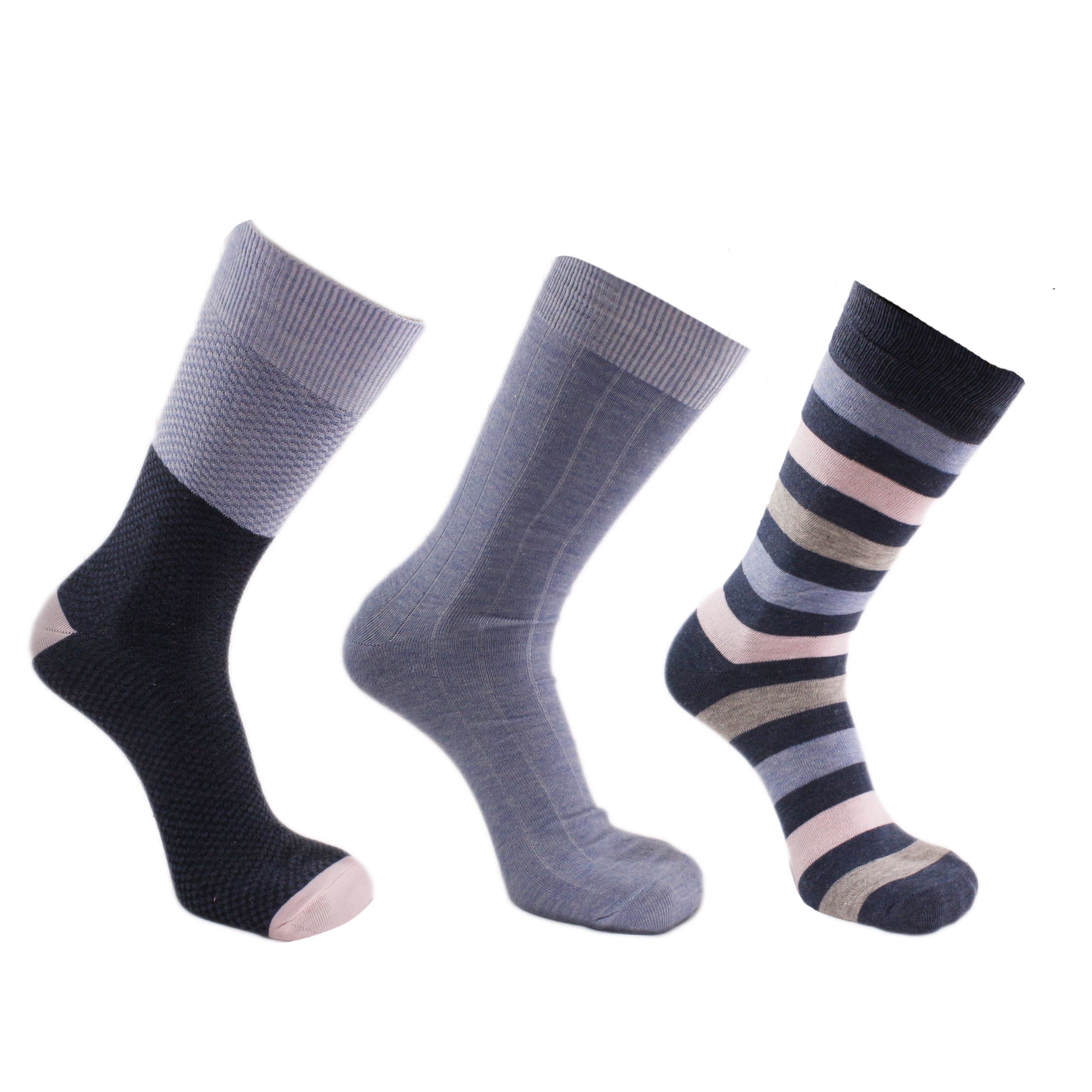 Waffle Texture 3 Pack Crew Socks