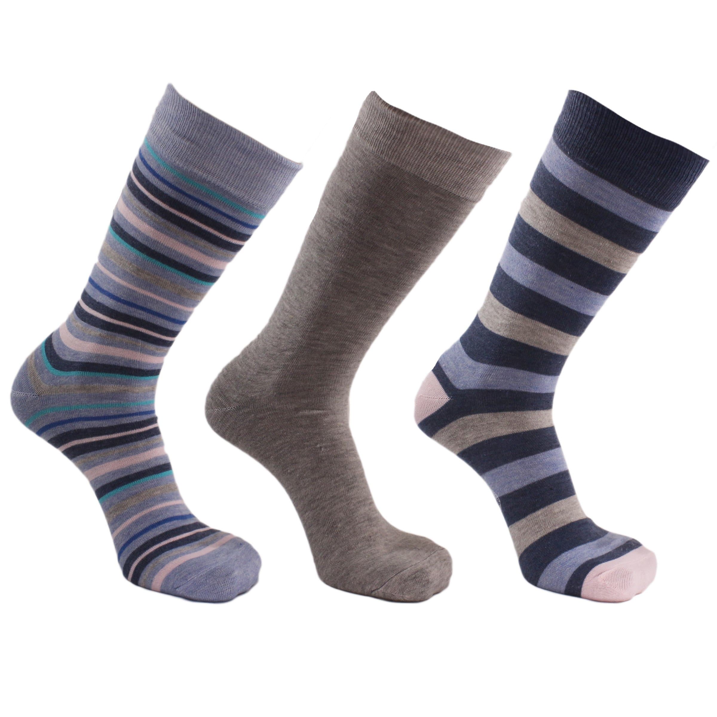 Stripe 3 Pack Crew Socks