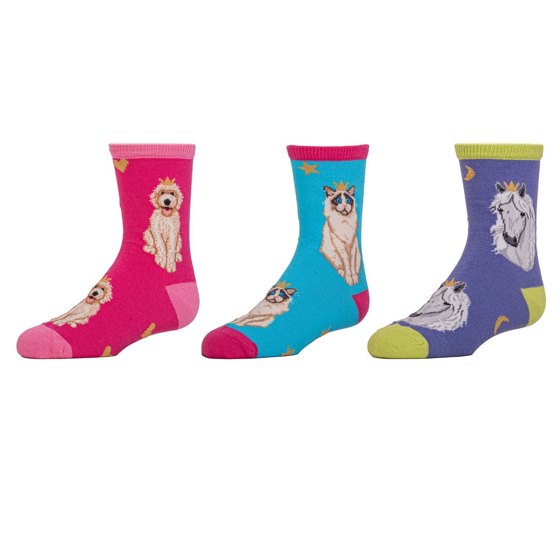 Reigning Cats and Dogs Crew Sock 3 Pack