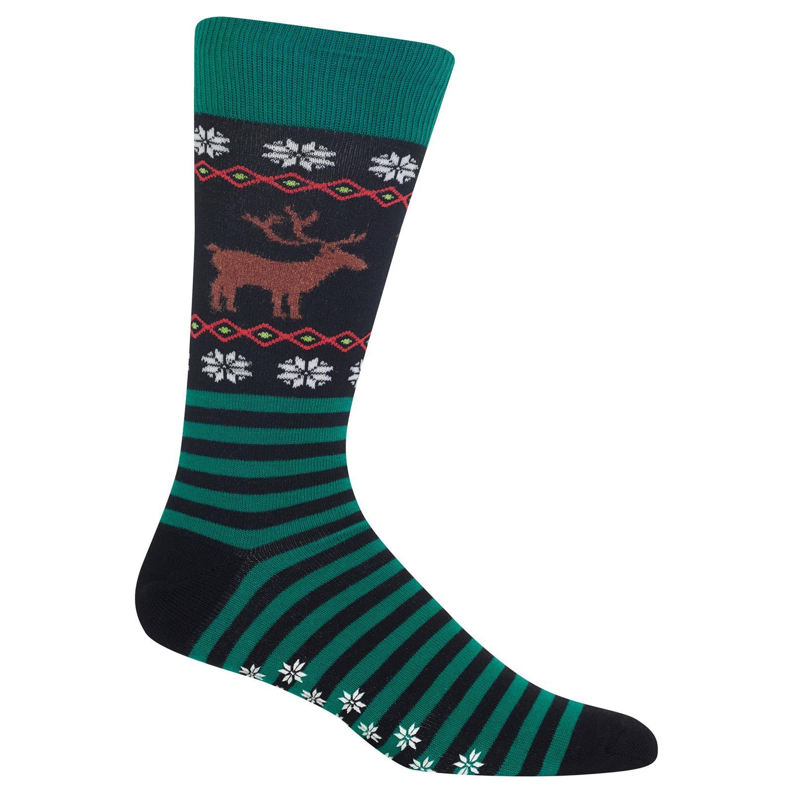 Reindeer Socks – Slip-Resistant Men’s Crew Sock