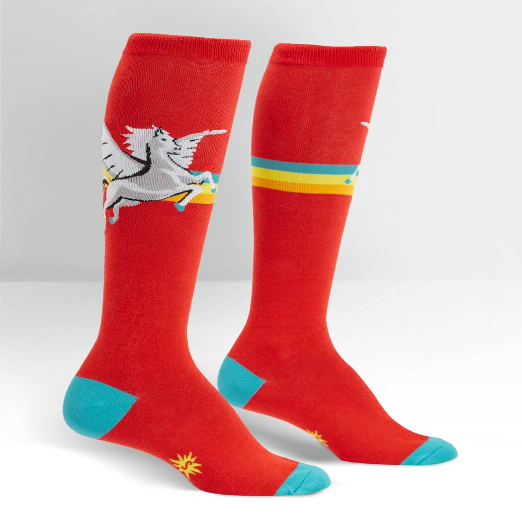 Retro Pegasus Women’s Wide Calf Knee High Socks