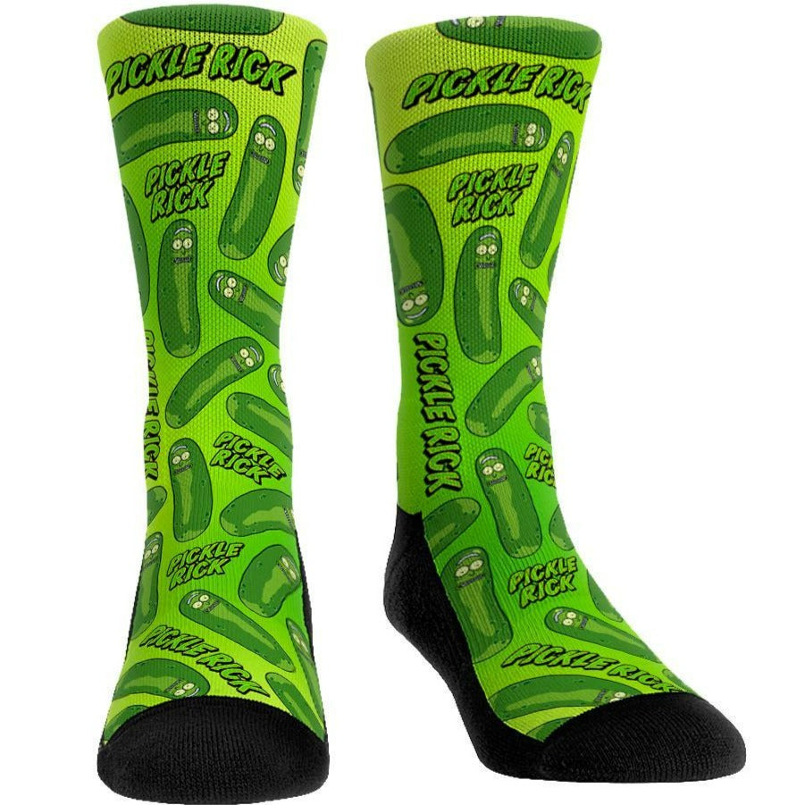 Rick & Morty Pickle Rick All Over Crew Sock