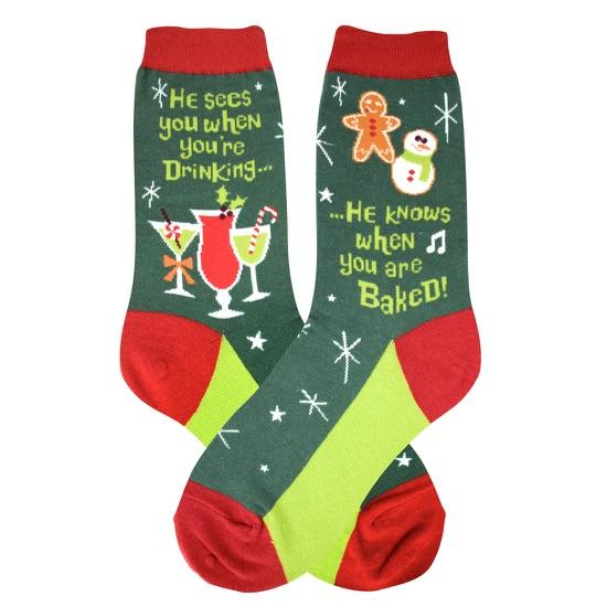 Santa Knows Socks Women’s Crew Sock