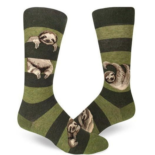 Sloth Stripe Socks Men’s Crew Socks