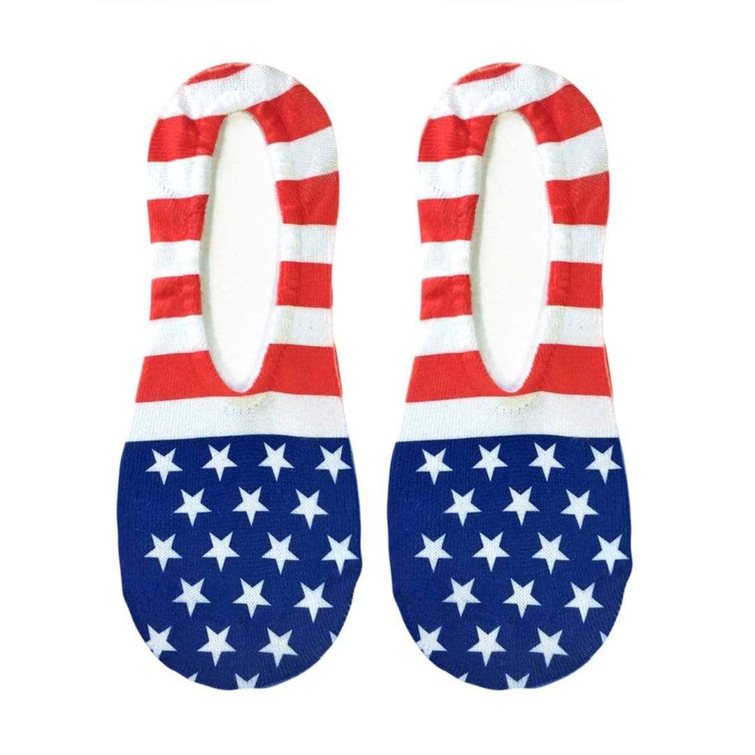 Stars and Stripes Liner Socks No Show Sock