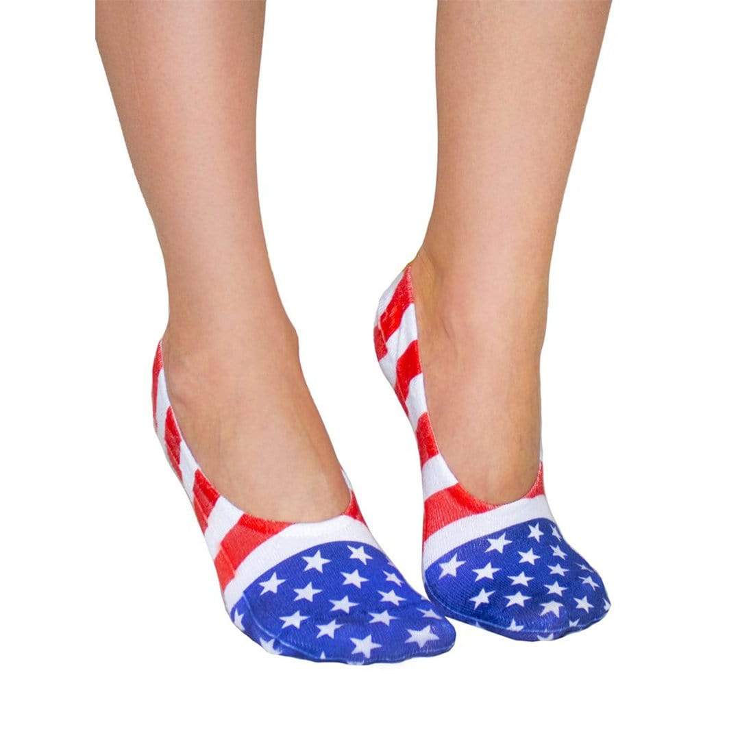 Stars and Stripes Liner Socks No Show Sock