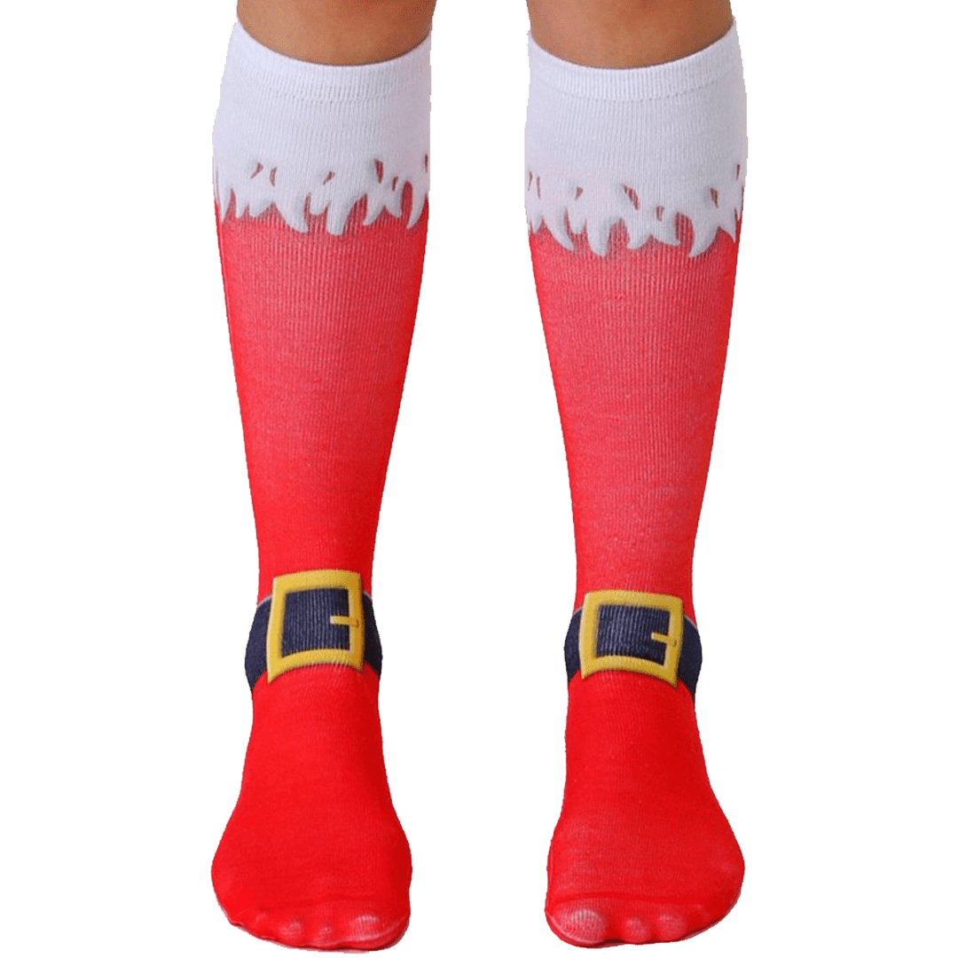 Santa Boots Knee High Socks