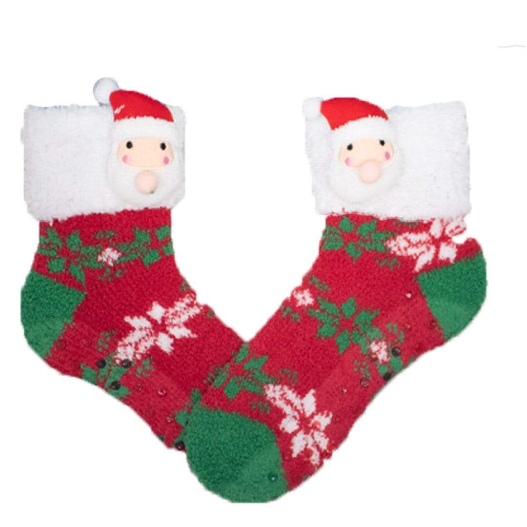 Santa Fuzzy Slipper Sherpa Sock