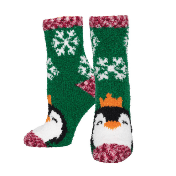 Penguin Fuzzy Women’s Crew Socks